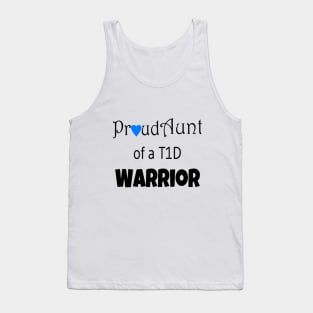 Proud Aunt - Black Text - Blue Heart Tank Top